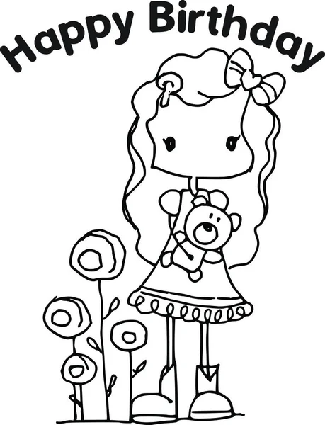 Çizgi film kızlarıyla vektör çizimi 