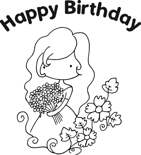 Çizgi film kızlarıyla vektör çizimi 