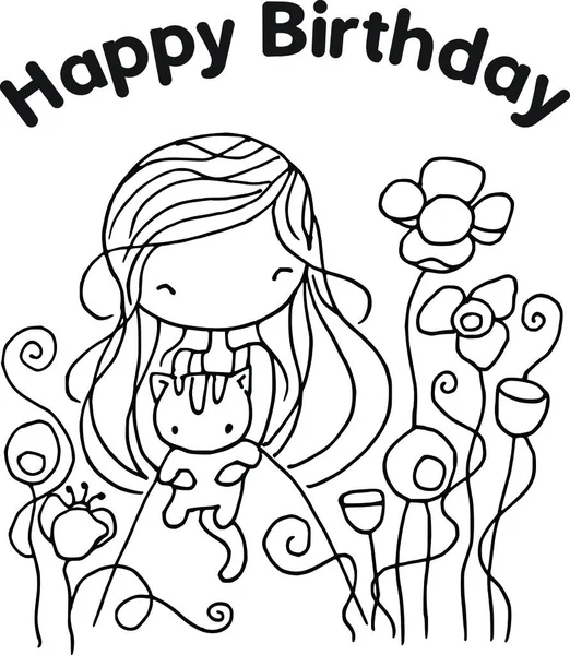 Çizgi film kızlarıyla vektör çizimi 