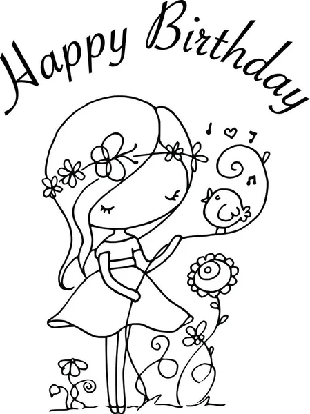 Çizgi film kızlarıyla vektör çizimi 