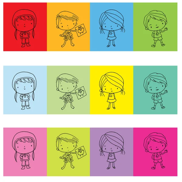 Renkli geçmişleri olan çizgi film kızları ve oğlanlar, okul konseptine geri dönüyorlar. 