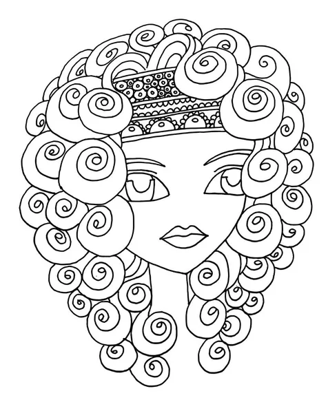白い背景に隔離された髪型を持つ漫画の美しい少女の肖像 ベクトル イラスト — ストックベクタ
