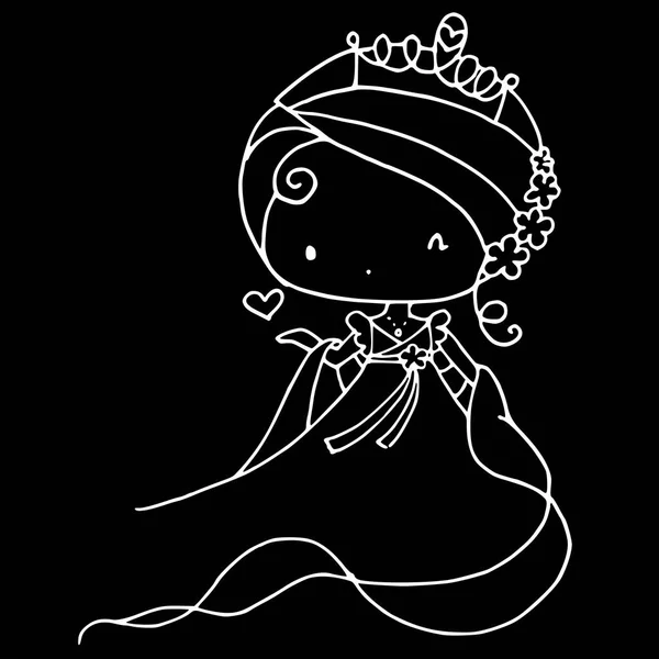 Ilustración Vectorial Princesa Dibujos Animados — Vector de stock