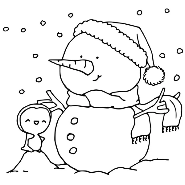 Γελοιογραφία Διανυσματική Απεικόνιση Του Χιονάνθρωπου — Διανυσματικό Αρχείο