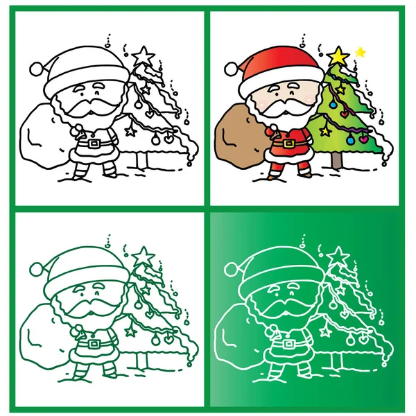 Conjunto Santa Claus Aislado Sobre Fondo Blanco Ilustración Vectorial — Archivo Imágenes Vectoriales