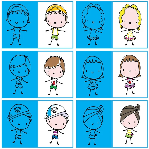 Set Children Drawing Royalty Free Stock Vectors