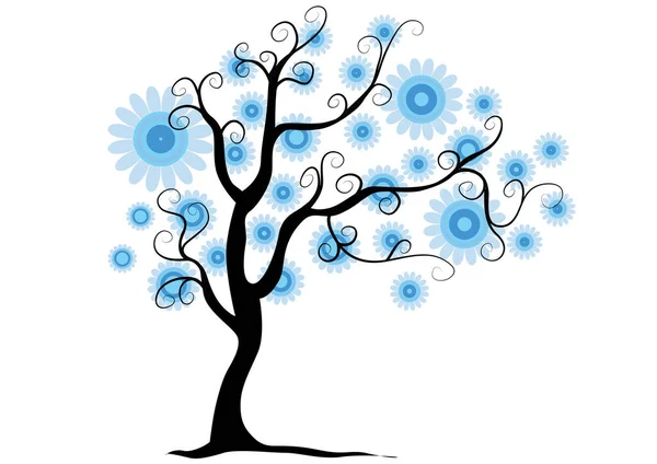 Abstract Tree Isolated White Background Vector — Stock Vector