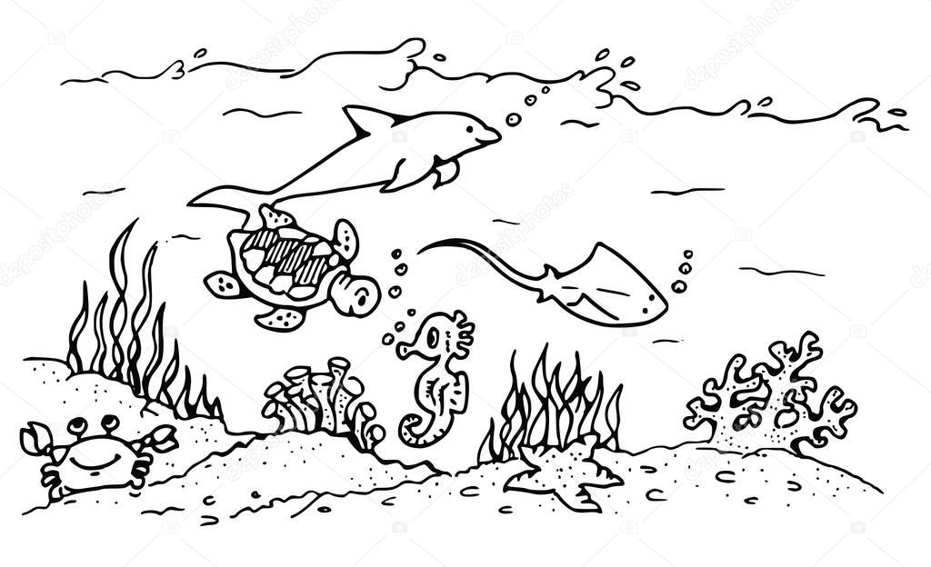 cartoon illustration of a fish