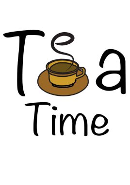 Beyaz arka planda buharlı bir fincan sıcak çay, çay zamanı konsepti. 