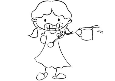 Beyaz arkaplanda izole edilmiş çizgi film çizimi, vektör, illüstrasyon 