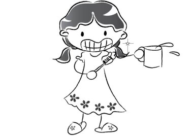 Beyaz arkaplanda izole edilmiş çizgi film çizimi, vektör, illüstrasyon 