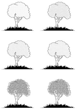 vektör ağaçları kümesi