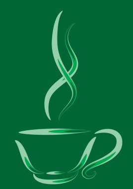 Kahve fincanı ve fincan tabağı simgesi koyu arkaplanda