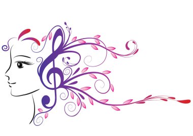 Çiçekli güzel kız.