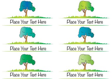 Beyaz arkaplanda ağaç ve bitki vektör kümesi 