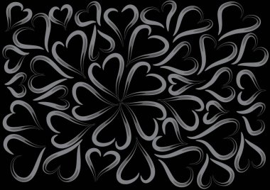 Kalbi olan bir arkaplanın vektör çizimi