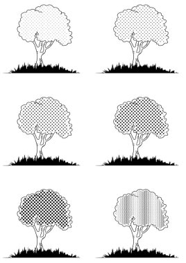 vektör ağaçları kümesi