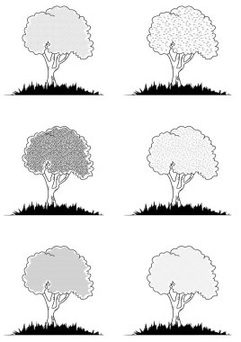 vektör ağaçları kümesi