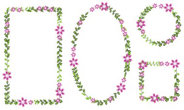 Çiçekli ve çiçekli bir çerçeve.