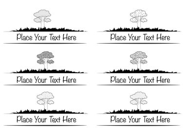 Siyah ve beyaz ağaçların vektör çizimleri