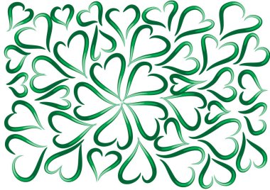 Yeşil yapraklı bir arkaplanın vektör çizimi