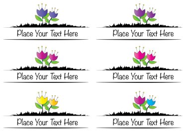 Çiçek ve bitkilerin vektör kümesi