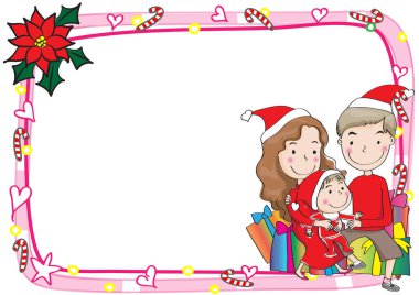 Noel Baba ve Kız 'la Noel kartı