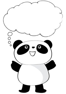 Gülen bir ayının, boş bir işaretle çizilmiş bir çizimi.