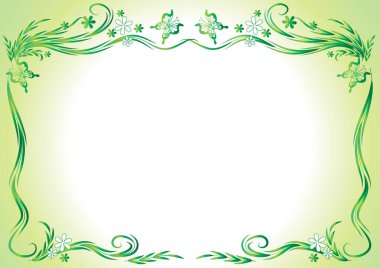 metin için yeri olan yeşil çiçek çerçevesi