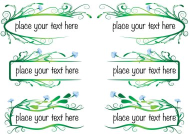 Vektör çiçek bayrakları seti