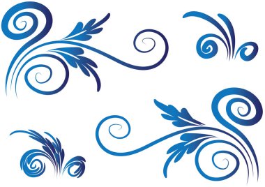 Tasarım için vektör çiçek elementleri kümesi