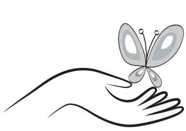 Kelebek ve kanatlar. vektör illüstrasyonu