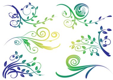 Çiçek elementlerinin vektör kümesi