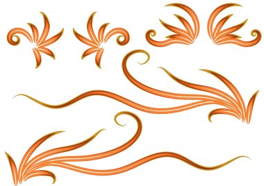 Tasarım için vektör çiçek elementleri kümesi