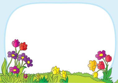 Çiçekli bir çerçevenin vektör illüstrasyonu