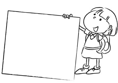 Boş bir okul kitabının karikatür çizimi