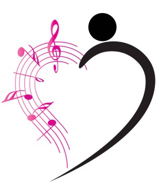 Dans eden bir adamın vektör çizimi ve müzik notaları 