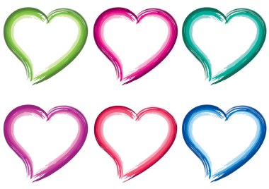 Güzel dekoratif kalp koleksiyonu, aşk konsepti 