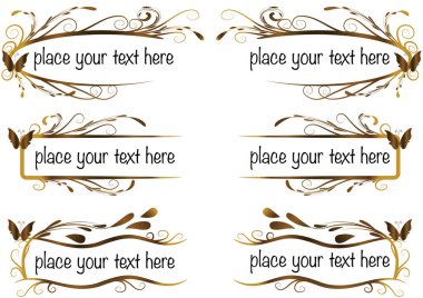 Tasarım için vektör vintage çerçeveleri kümesi