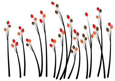 Kırmızı ve beyaz çiçeklerin vektör çizimi