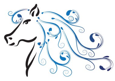 Mavi ve beyaz desenli bir vektör çizimi