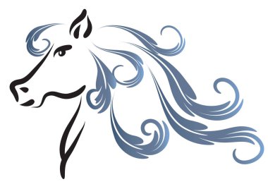 at başlı siluet vektörü