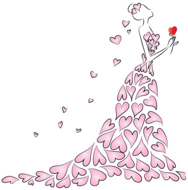 Güzel romantik bir çiftin vektör çizimi