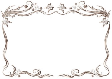 Çiçek kenarlığının vektör illüstrasyonu