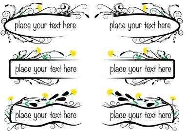 Tasarım için vektör çiçek elementleri kümesi