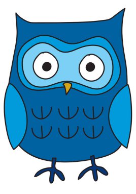 Beyaz arka planda sevimli baykuş