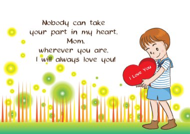 Bir buket çiçekli bir kız ve bir erkek çocuğu.