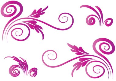 Pembe çiçeklerin vektör kümesi