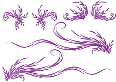 Tasarım için vektör çiçek elementleri kümesi