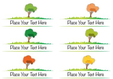 Bir dizi farklı mevsimin vektör çizimi